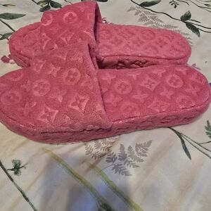 Pink Monogram Slippers